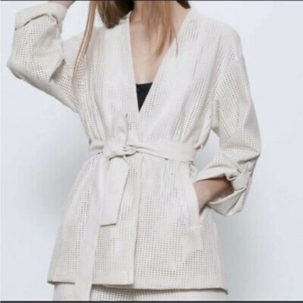 Zara Cream Textured Women's Robe